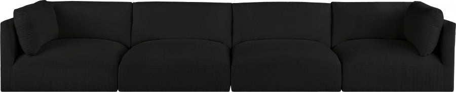 Black Ease Fabric Modular Sofa - 696Black-S152B - Vega Furniture