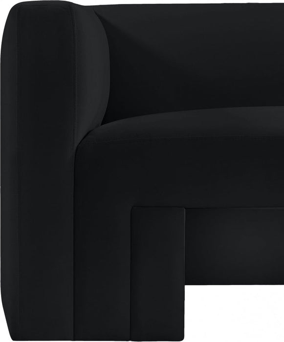 Black Henson Velvet Chair - 665Black-C - Vega Furniture