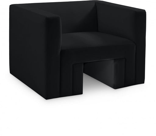 Black Henson Velvet Chair - 665Black-C - Vega Furniture
