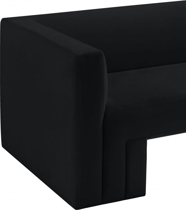 Black Henson Velvet Loveseat - 665Black-L - Vega Furniture