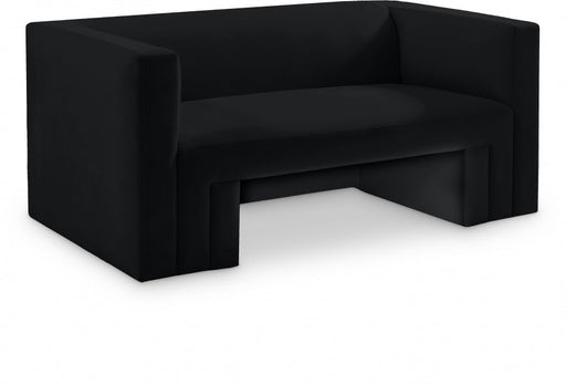 Black Henson Velvet Loveseat - 665Black-L - Vega Furniture