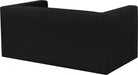 Black Henson Velvet Loveseat - 665Black-L - Vega Furniture