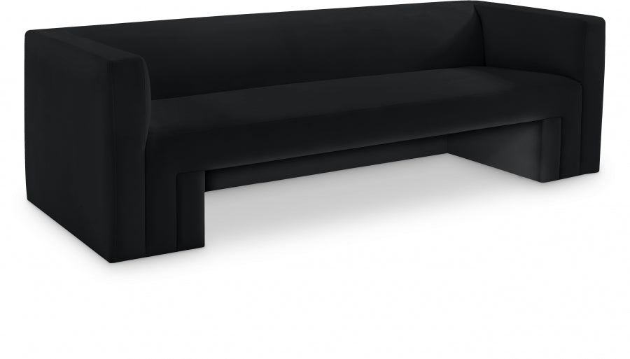 Black Henson Velvet Sofa - 665Black-S - Vega Furniture