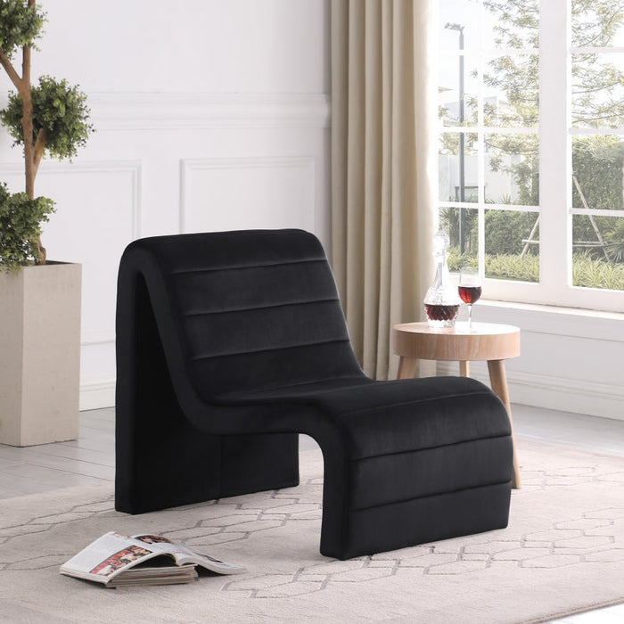 Black Ivy Velvet Accent Chair - 403Black - Vega Furniture