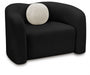 Black Kali Faux Shearling Teddy Fabric Chair - 186Black-C - Vega Furniture
