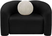 Black Kali Faux Shearling Teddy Fabric Chair - 186Black-C - Vega Furniture