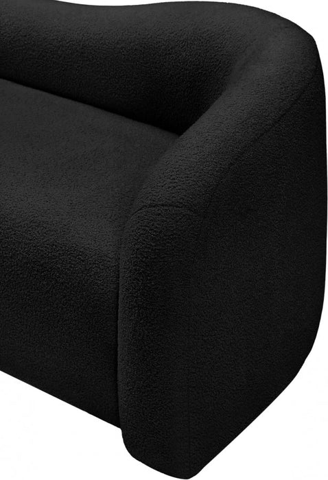 Black Kali Faux Shearling Teddy Fabric Chair - 186Black-C - Vega Furniture