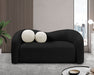 Black Kali Faux Shearling Teddy Fabric Loveseat - 186Black-L - Vega Furniture