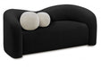 Black Kali Faux Shearling Teddy Fabric Loveseat - 186Black-L - Vega Furniture