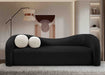 Black Kali Faux Shearling Teddy Fabric Sofa - 186Black-S - Vega Furniture