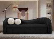 Black Kali Faux Shearling Teddy Fabric Sofa - 186Black-S - Vega Furniture