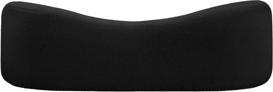 Black Kali Faux Shearling Teddy Fabric Sofa - 186Black-S - Vega Furniture