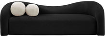 Black Kali Faux Shearling Teddy Fabric Sofa - 186Black-S - Vega Furniture