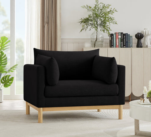 Black Langham Linen Textured Fabric Chair - 157Black-C - Vega Furniture