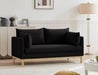 Black Langham Linen Textured Fabric Loveseat - 157Black-L - Vega Furniture