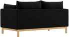 Black Langham Linen Textured Fabric Loveseat - 157Black-L - Vega Furniture