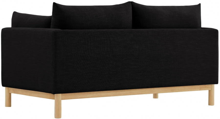 Black Langham Linen Textured Fabric Loveseat - 157Black-L - Vega Furniture