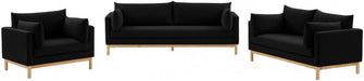 Black Langham Linen Textured Fabric Sofa - 157Black-S - Vega Furniture