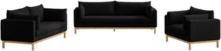 Black Langham Linen Textured Fabric Sofa - 157Black-S - Vega Furniture