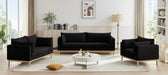 Black Langham Linen Textured Fabric Sofa - 157Black-S - Vega Furniture