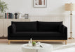 Black Langham Linen Textured Fabric Sofa - 157Black-S - Vega Furniture