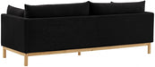 Black Langham Linen Textured Fabric Sofa - 157Black-S - Vega Furniture