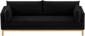 Black Langham Linen Textured Fabric Sofa - 157Black-S - Vega Furniture