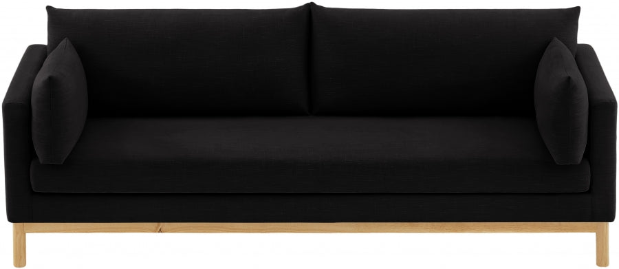 Black Langham Linen Textured Fabric Sofa - 157Black-S - Vega Furniture