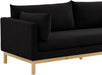 Black Langham Linen Textured Fabric Sofa - 157Black-S - Vega Furniture