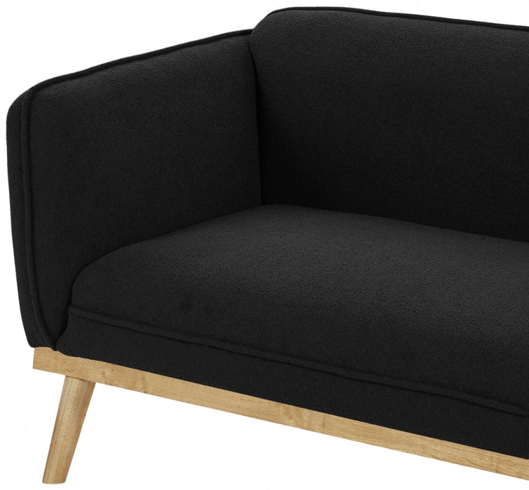 Black Nolita Boucle Fabric Loveseat - 159Black-L - Vega Furniture