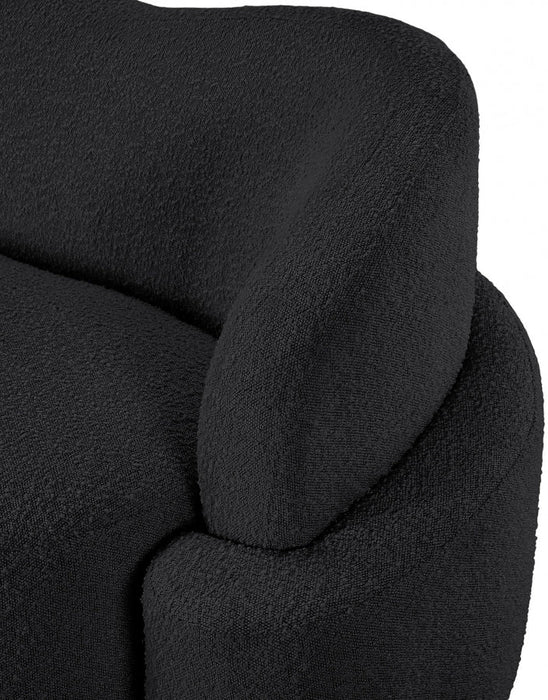 Black Principessa Boucle Fabric Living Room Chair - 108Black-C - Vega Furniture