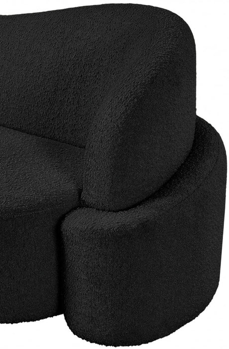 Black Principessa Boucle Fabric Living Room Chair - 108Black-C - Vega Furniture