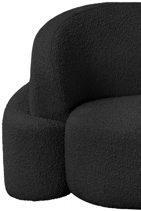 Black Principessa Boucle Fabric Living Room Chair - 108Black-C - Vega Furniture