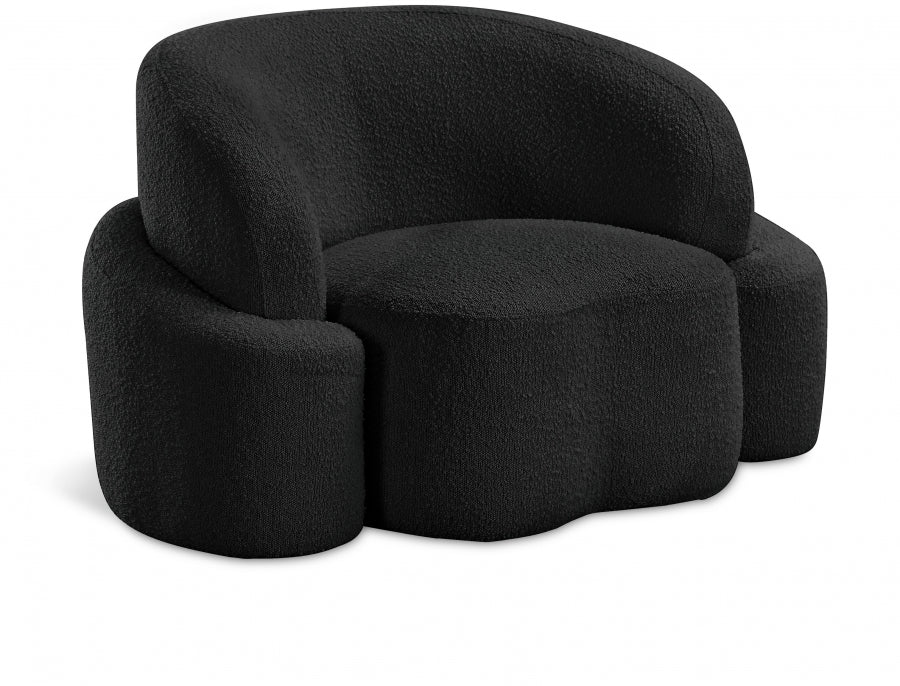 Black Principessa Boucle Fabric Living Room Chair - 108Black-C - Vega Furniture