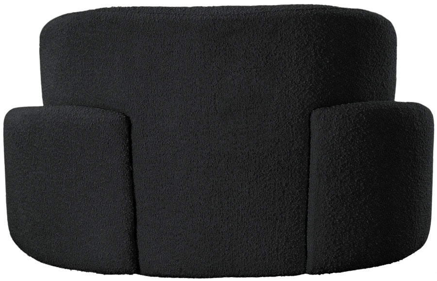 Black Principessa Boucle Fabric Living Room Chair - 108Black-C - Vega Furniture