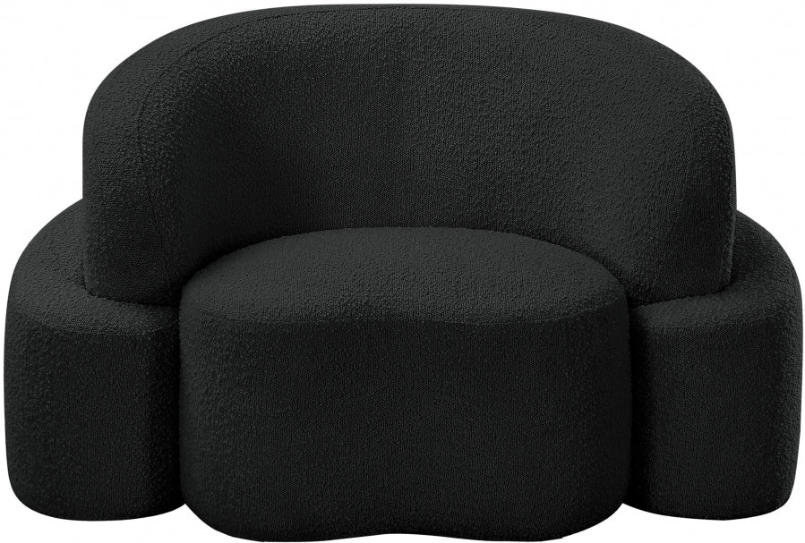 Black Principessa Boucle Fabric Living Room Chair - 108Black-C - Vega Furniture