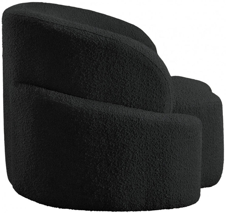 Black Principessa Boucle Fabric Living Room Chair - 108Black-C - Vega Furniture