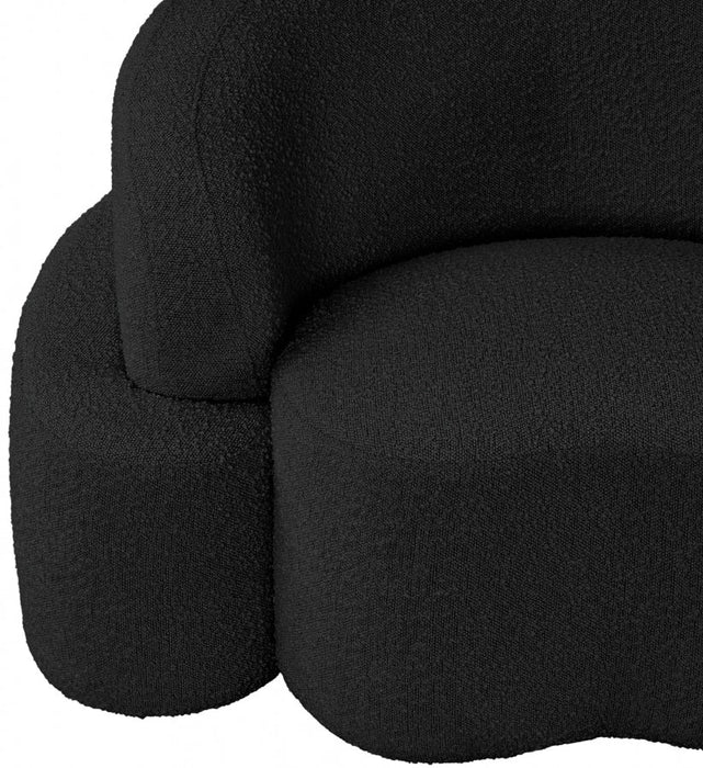 Black Principessa Boucle Fabric Living Room Chair - 108Black-C - Vega Furniture