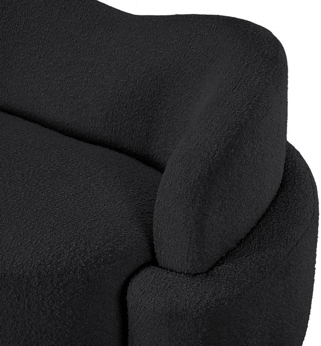 Black Principessa Boucle Fabric Sofa - 108Black-S - Vega Furniture