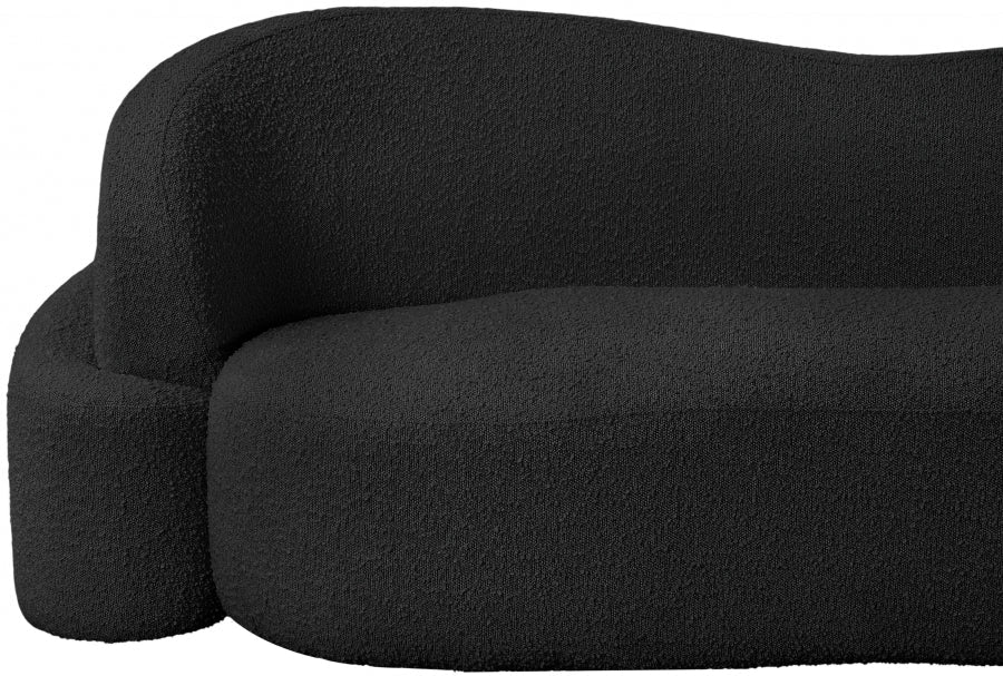 Black Principessa Boucle Fabric Sofa - 108Black-S - Vega Furniture