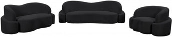 Black Principessa Boucle Fabric Sofa - 108Black-S - Vega Furniture