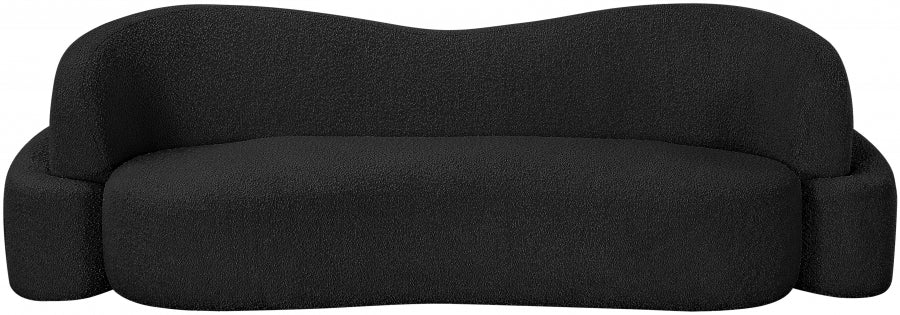 Black Principessa Boucle Fabric Sofa - 108Black-S - Vega Furniture