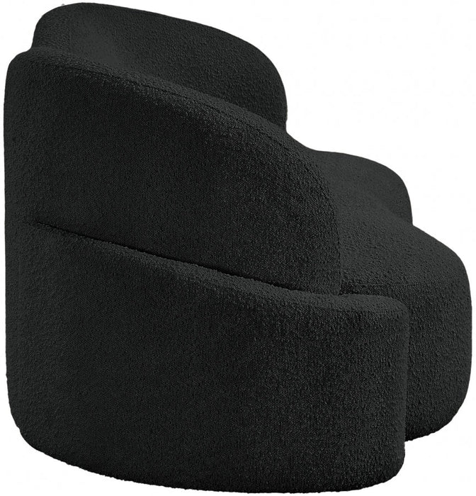 Black Principessa Boucle Fabric Sofa - 108Black-S - Vega Furniture