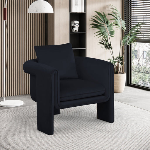 Black Sloan Velvet Accent Chair - 424Black - Vega Furniture