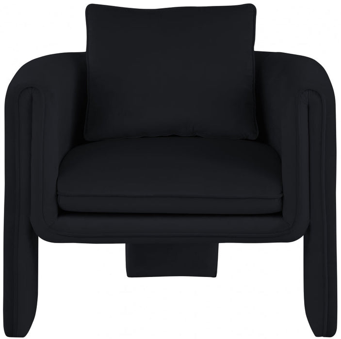 Black Sloan Velvet Accent Chair - 424Black - Vega Furniture