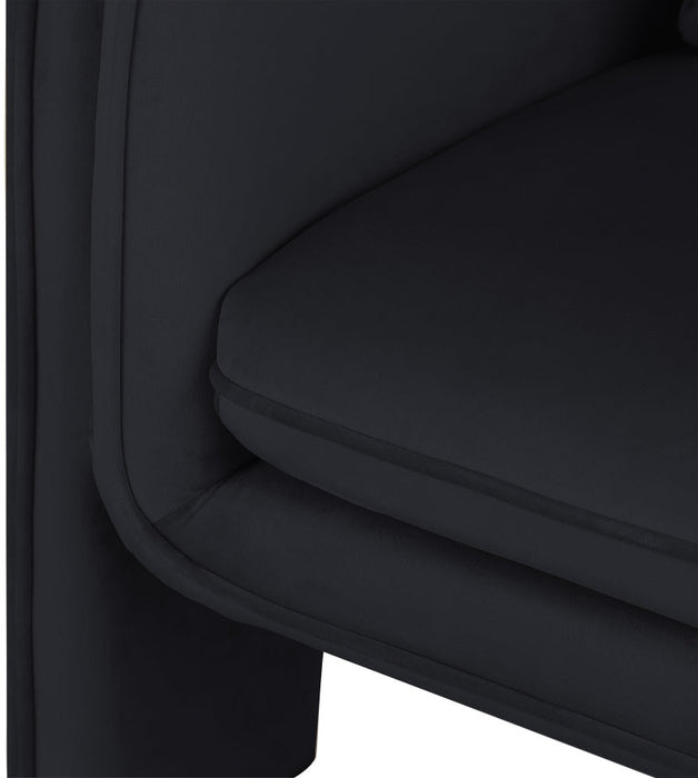 Black Sloan Velvet Accent Chair - 424Black - Vega Furniture