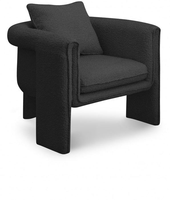 Black Stylus Boucle Accent Chair - 425Black - Vega Furniture