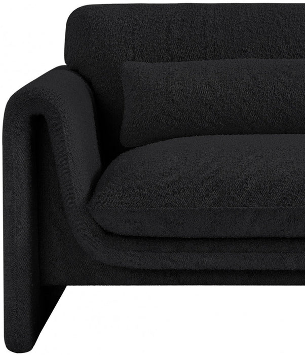 Black Stylus Boucle Fabric Chair - 198Black-C - Vega Furniture