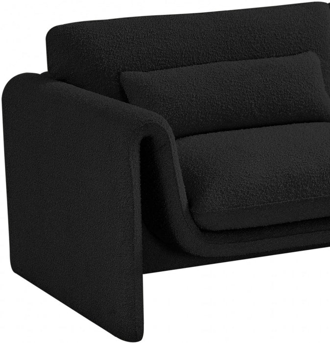 Black Stylus Boucle Fabric Chair - 198Black-C - Vega Furniture