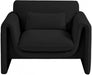 Black Stylus Boucle Fabric Chair - 198Black-C - Vega Furniture